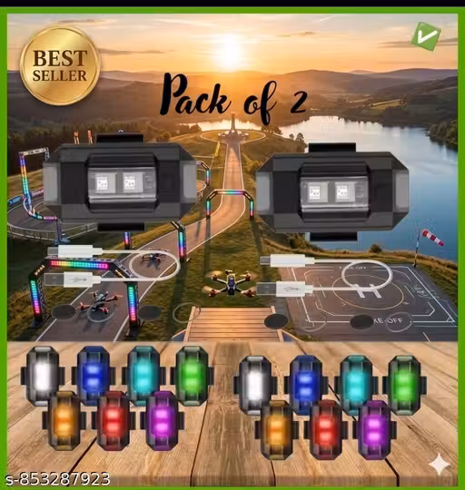YX 2 pcs storbe light car & bikes uses multicolour lights