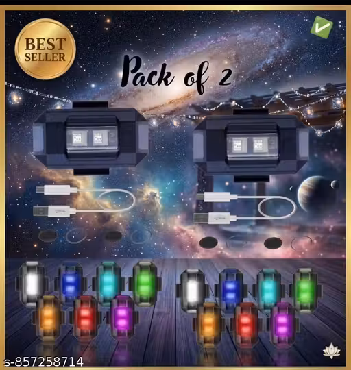 SN 2 pcs storbe light car & bikes uses multicolour lights