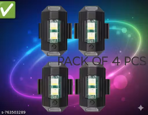 Cool. 4 Pcs set mini storbe light for bikes & Cars uses multi colours