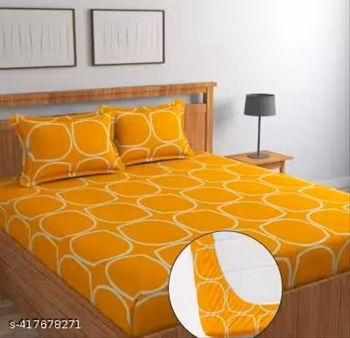 HARSH FABRIC® Prime Collection Full Fitted Elastic Bedsheet All Around Fitted Elastic 1 Single Bedsheet with 1 Pillow Covers