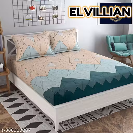 HARSH FABRIC® Prime Collection Full Fitted Elastic Bedsheet All Around Fitted Elastic 1 Single Bedsheet with 1 Pillow Covers