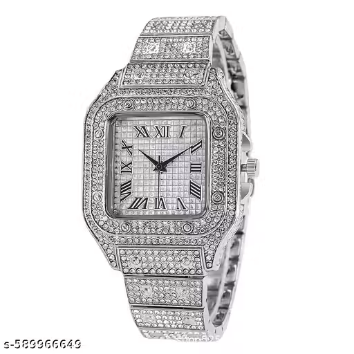 Luxury Hip Hop Iced Out Cz D I a m o n d C r y s t a l Mens Square Dial Digital Bands Q u a r t z Watch for Men Gift