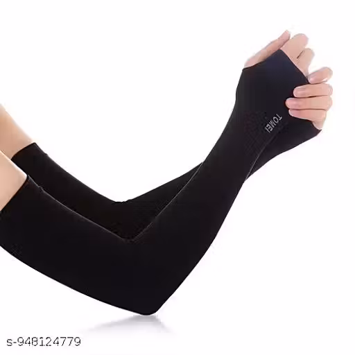 UV Protection Arm Sleeves with Thumb Holes, Nylon Sun Protection Hand Cover for Running and Cycling, Unisex pack of 1