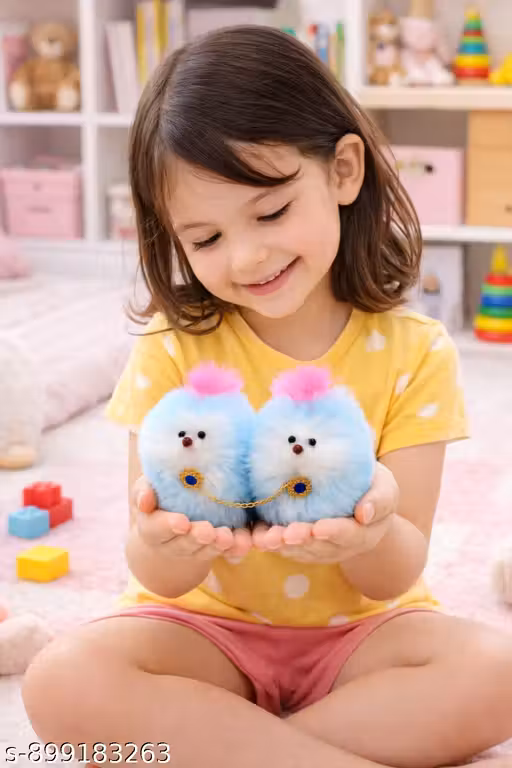 Cute Couple Pom Pom Showpiece | Fluffy Soft Toy Decor | Romantic Gift for Girlfriend/Boyfriend | Mini Desk Decoration Item