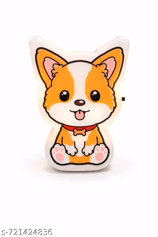 Cute Cartoon Corgi LED Night Lamp for Kids | Soft Silicone Plug-in Night Light