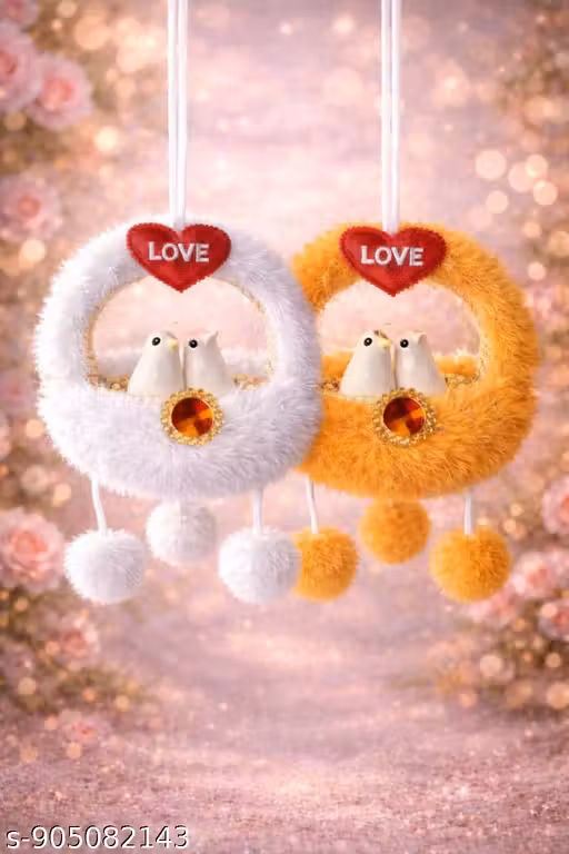Romantic Couple Love Birds Hanging Showpiece | Cute Gift for Girlfriend Boyfriend | Car Hanging / Home Decor Gift Item