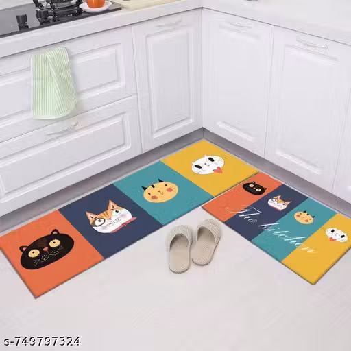 Kitchen Mats for Floor Anti Slip Waterproof Feet Comfort Kitchen Runner Floor Mat Standing Desk Mat Floor Mats for Kitchen, Set of 2