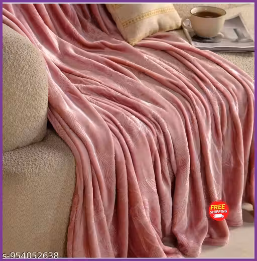 MILKY SOFT SINGLE BED FEATHER EMBOSSED BLANKET FOR MILD WINTERS | EASY CARRY | EASY WASH | SUPER SOFT