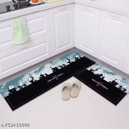 Rubber Kitchen Mats for Floor Set of 2 Pcs | Non-Skid, Soft Absorbent Rugs for Kitchen, Laundry, and Hallway (120 * 40 cm, 40 * 60 cm)