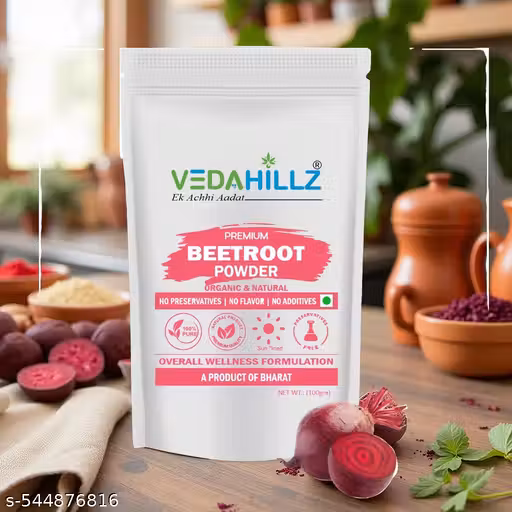 Vedahillz Natural Beetroot Powder For Face Pack, Hair | Chakunder Powder