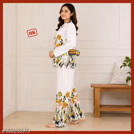 Women Fashionabel Printed Co-Ord Set | Stylish Button Down Top with Straight Pant | Trendy Western Wear Co Ord Set for Women & Girls | Casual Party Wear Coord Set | Fashionable Women Co Ord Set | Digital Printed Co Ord Set | Western Wear Co Ord Set | Styl