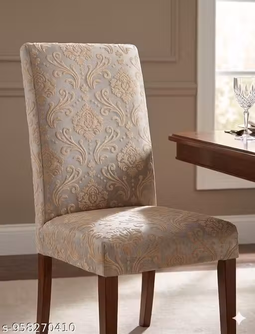 Premium Royal Damask Jacquard Dining Chairs ,Smart Fit & Elegant Look