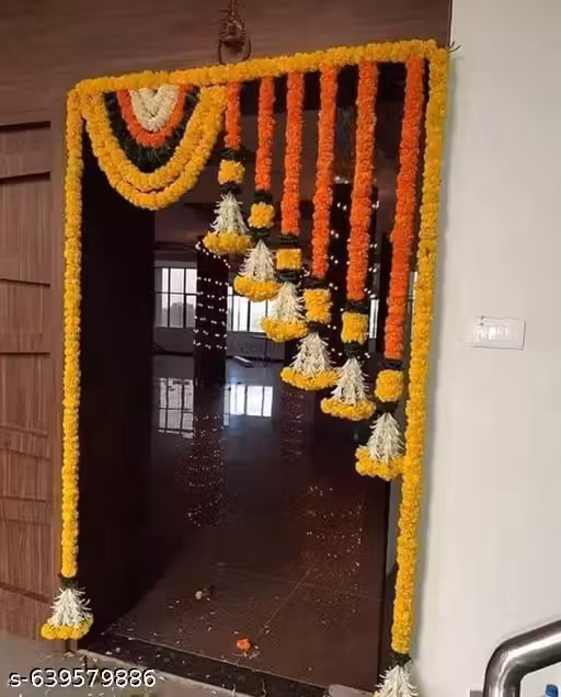 Marigold Flower Full Door Decoration | Thoranam for Entrance Door | Toran Banderwal for Door | for Home Decor, Main Door, Mandir, Event & Party Diwali decoration main gate toran