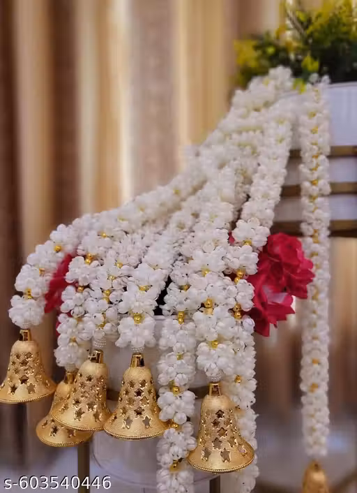 Handmade Decorative Mogra Bell Fluffy Artificial Creeper Bail Garland, Size 2.2 Feet Used for Home/Office,Festival Christsmas Diwali Decoration,Pack of 4