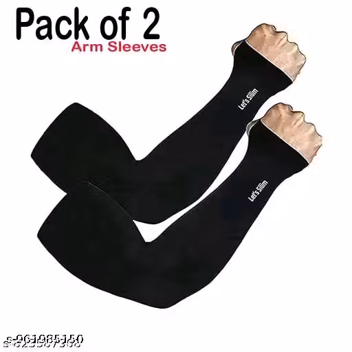 Pack of 2 stylish black arm sleeve for men and women