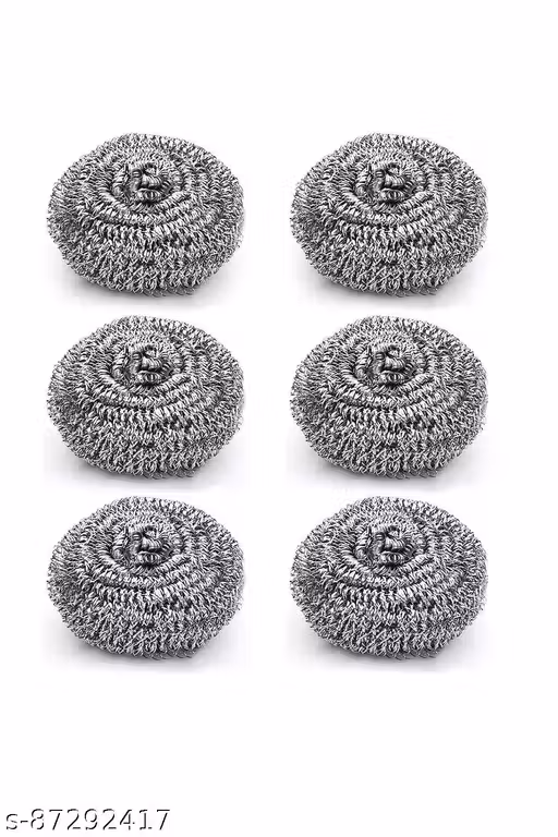 Stainless Steel Scrub/Stainless Steel Utensil Scourer - (Pack of 6)