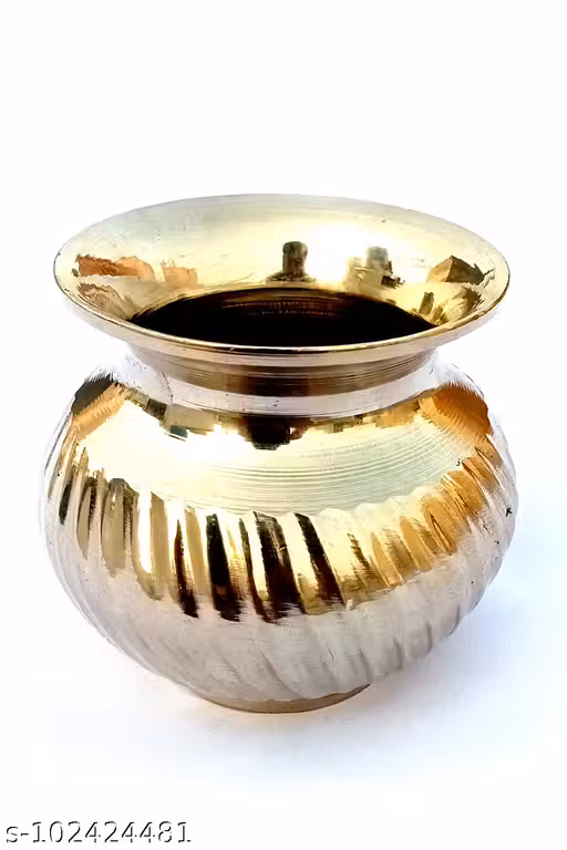Traditional Pure Brass Pooja Kalash Lota for Puja Pot (200 ML) 3 x 3 inch Height Small Size.