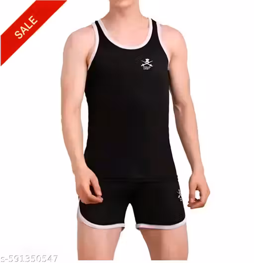 Army Running Set Combo (Army Sando + Army Shorts)Black