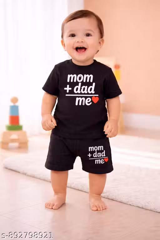 Kids Summer 2-Piece Outfit KING Print T-Shirt & Shorts Set Red
