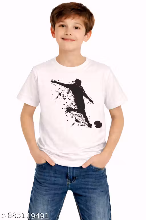 Boys T Shirt | Kids Printed T Shirt for Boys | Football Cotton T Shirt | Casual Summer Wear