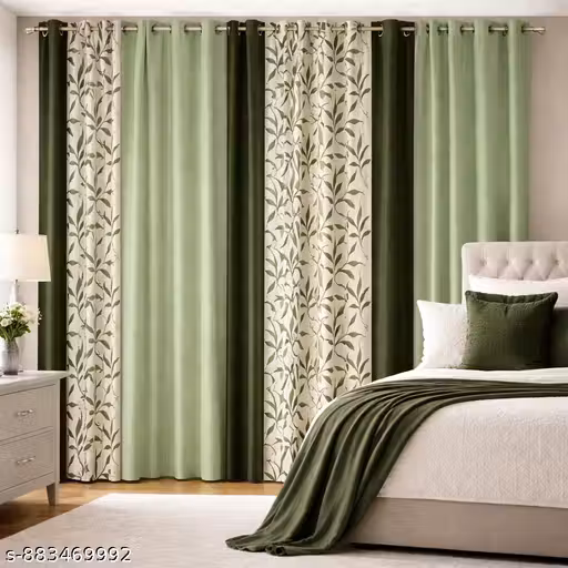 trending kolvery design curtain ( pack of 4 ) for door , long door and window with beautiful color looks and design