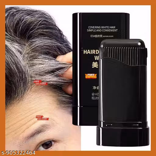 1 pcs Hair color stick for white Hair coverage | hair dreesing wand | Waterproof & sweat-proof Hair dye touch-up | Easy-to-use comb applicator | quick Root touch-up stick for men & women | Temporary hair color stick (BLACK)