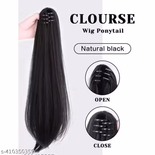 Hair Extension for Women And Girl With Clutcher (Dumpy Hair) Black color