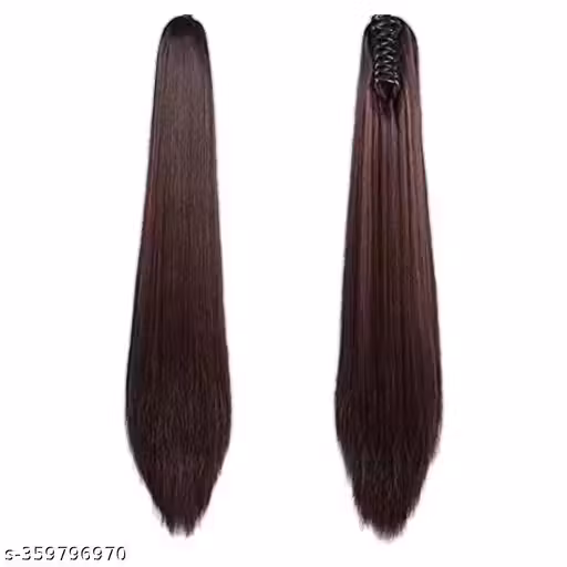 Clutcher hair extension for girls and women brown color (pack of 1) Brown Color Straight Hair