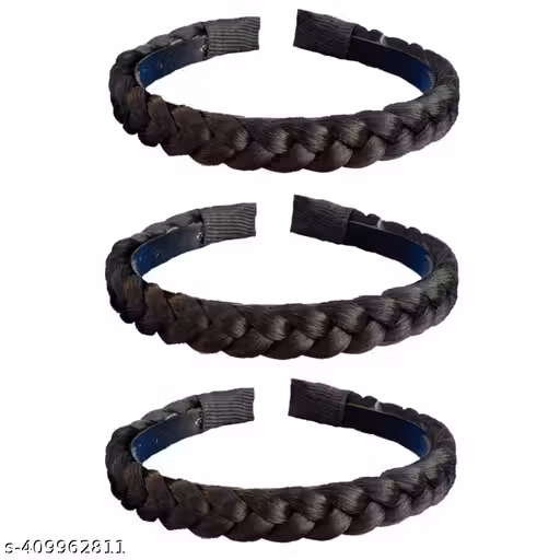 Set of 3 Kids Girls Women Cute Braid Hairband