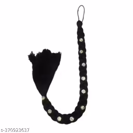 Hair Parandi Choti With Stone Work Juda Choti For Women & Girl Hair Extension (Black)