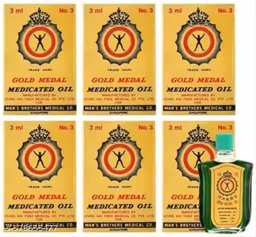 3ML Pack Of 6 Axe, Brand Universal oil Gold Medal Medicated Oil,
