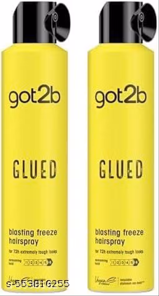 Got2b Glued Hairspray, Blasting Freeze Spray, Strong Hold Hairspray for Up to 72 Hours, Vegan, Silicone Free, 300 ml (Pack of 2)
