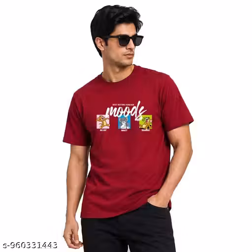 Men Oversized Graphic Printed T-Shirt | Back Print Streetwear Tee | Casual Cotton Round Neck Half Sleeve MAROON T-Shirt.