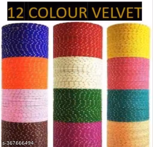 Pack Of 120 Glass Dot Velvet Bangle Set Churiya Indian traditional Jewelry Size 2-4 / 2-6 / 2-8 , Indian Bangles, Multicolored Bangles