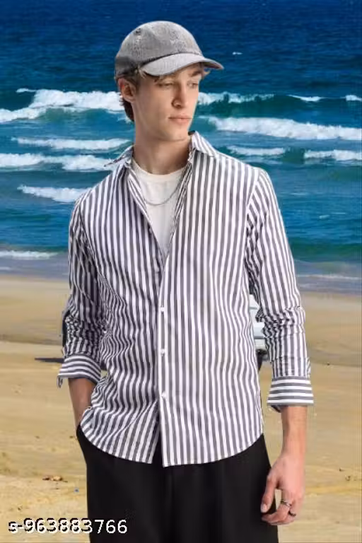 Pink Striped Shirt for Men | Cotton Casual Shirt for Men | Stylish Full Sleeve Regular Fit Shirt | Vertical Stripe Fashion Shirt for Men | Office & Party Wear Men's Shirt
