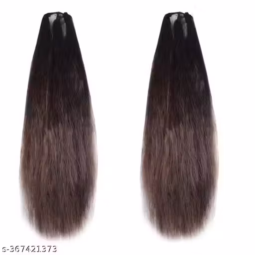 Kedar Women's Thick Nylon False Hair Extension (pack of 2) (Brown) Brown color Long Hair Juttu podigimpulu/ viggulu/Jada Savaram/Muti nittippukal/ vik/poi mair/mudi neettal / viggukal/Kudalu vistaranegalu/ viggalu/Hair vistaranegalu/ viggalu Ideal for Wom