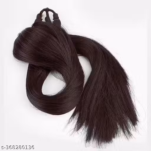 Kedar Artificial Fake Long Extensions Hair for Women & Girls Natural Brown (1pcs)