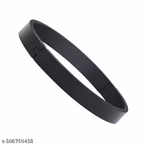 Sparrow Industry Stainless Steel Black Plated Kada Bracelet for Men Women Unisex