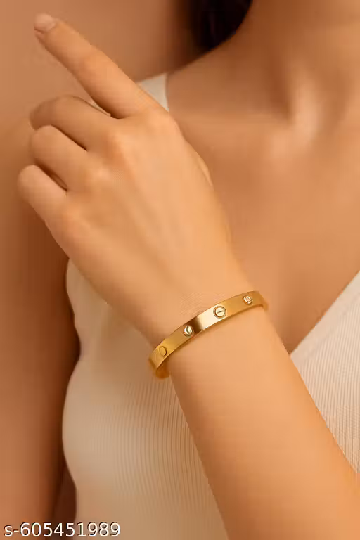 New Arrival Stylish Bracelet for Girls | Stainless Steel Gold Kada Sparrow Industry