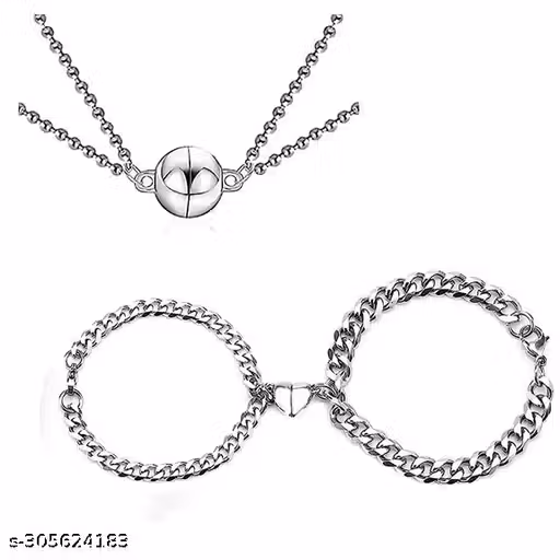 Silver Couple Bracelet Magnetic Silver Plated Heart Bracelets Love Couples Bracelets Friendship Promise 2 In 1 Wrist Band Link Chain Bracelet For Men