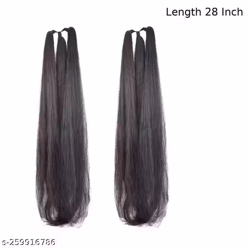 Kedar Women's Choti Hair Extension, 28 inch (pack of 2) (Black) Black color Long Hair Juttu podigimpulu/ viggulu/Jada Savaram/Muti nittippukal/ vik/poi mair/mudi neettal / viggukal/Kudalu vistaranegalu/ viggalu/Hair vistaranegalu/ viggalu Ideal for Women 