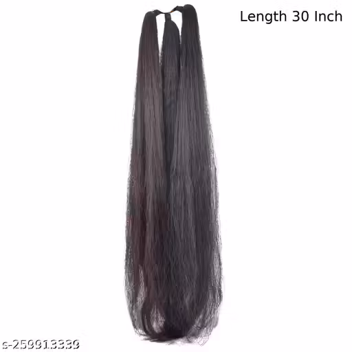 30 Inch Kedar Women's Thick Nylon False Hair Extension (pack of 1) (Black) Black color Long Hair Juttu podigimpulu/ viggulu/Jada Savaram/Muti nittippukal/ vik/poi mair/mudi neettal / viggukal/Kudalu vistaranegalu/ viggalu/Hair vistaranegalu/ viggalu Ideal