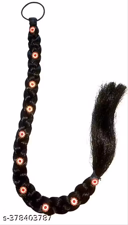 Kedar Hair Choti with Stone RED Black color Ponytail Juttu podigimpulu/ viggulu/Jada Savaram/Muti nittippukal/ vik/poi mair/mudi neettal / viggukal/Kudalu vistaranegalu/ viggalu/Hair vistaranegalu/ viggalu Ideal for Women / Girls