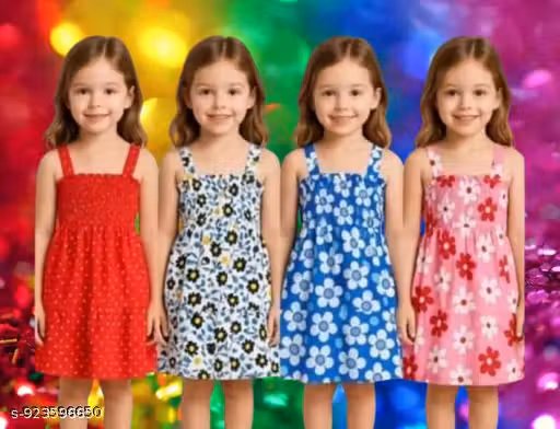 baby girl cotton frock jhabla printed dresses combo pack of 4
