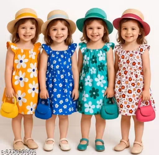 baby girl cotton frock jhabla printed dresses combo pack of 4