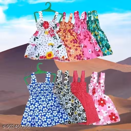 baby girl cotton frock jhabla printed dresses combo pack of 8