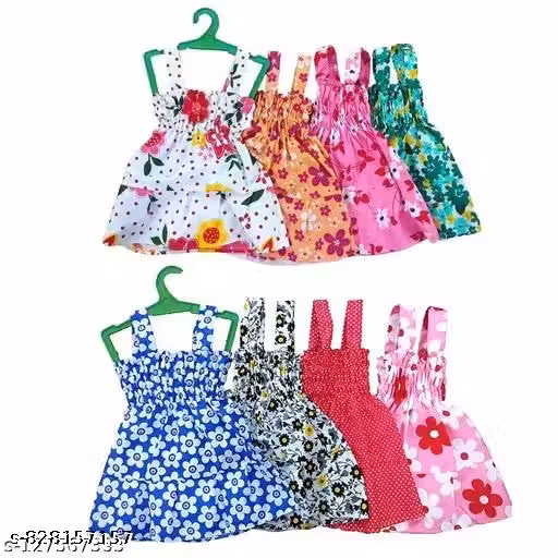 baby girl cotton frock jhabla printed dresses combo pack of 4
