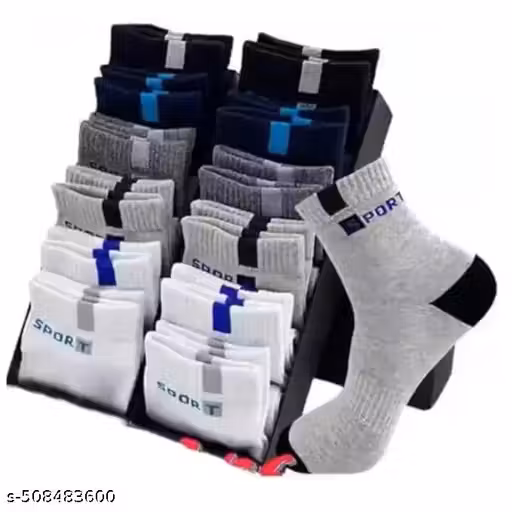 Pack of 5 Men Cotton Ankle Length Black Sports Socks | Breathable Sweat Absorbing Daily Wear Socks