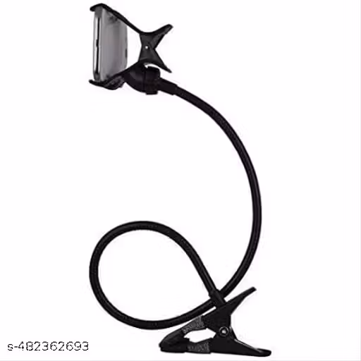 Sis Metal Lazy Stand Mobile Phone Mount Super Flexible Durable Strong Grip 360 Degree Rotation for All Mobiles Size Upto 6.5" Inch - (Black)