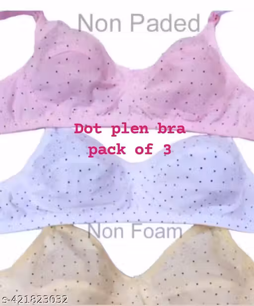 Non Pad Printed Bra pack of 3